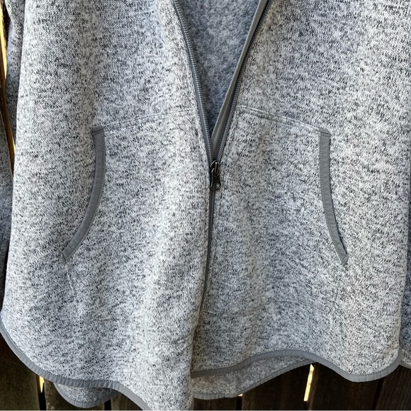 Eddie Bauer Women’s Heathered Gray Hooded Zip Up Knit Fleece Jacket Sz 2XL - Picture 10 of 15